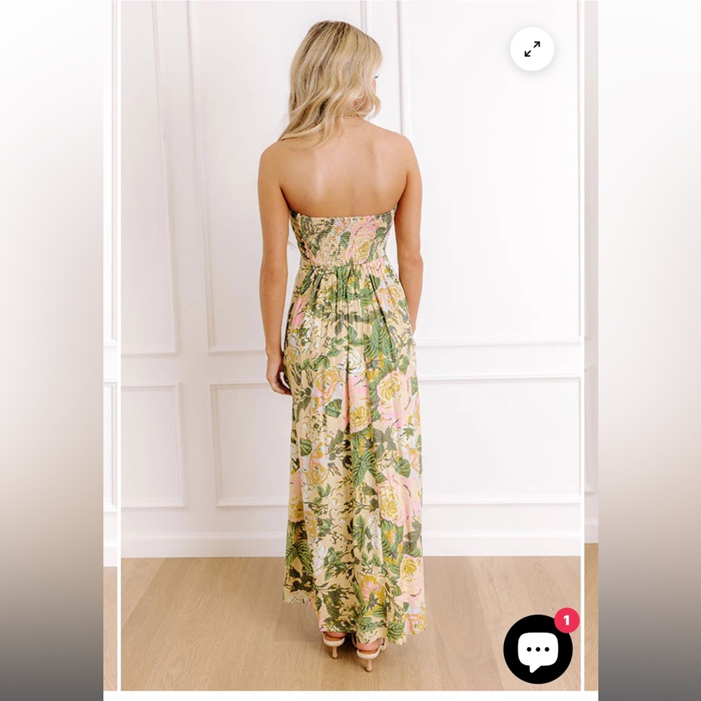 Golden Hour Garden Linen-Blend Midi Dress - Picture 4 of 6